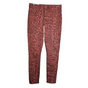 Joes High Rise Skinny Leopard Print Jeans Size 28 Red & Black Womens Denim Pants